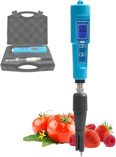 Medidor Digital De PH Y Temperatura Pantalla LCD Portátil Probador De Acidez De Calibración Automática For Alimentos Suelo Frutas Carne