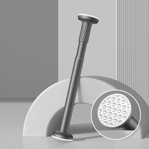 Tringle à rideau de douche télescopique RodExble 14102 pouces en acier inoxydable sans perçage pour salle de bain, placard, armoire, balcon (couleur : gris,...