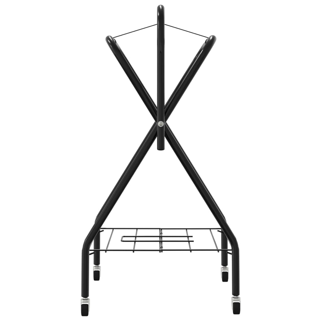 Homgoday Soporte Plegable para Silla de Montar - Estructura de Hierro, Espacio Amplio, Negro, 68x52x96 cm