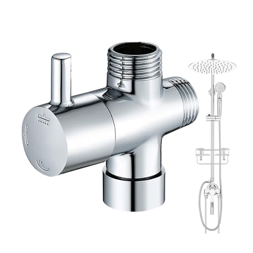 Desviador de brazo de ducha, válvula desviadora de ducha de 3 vías, válvula divisora de brazo de ducha de 3 vías, adaptador de válvula de conversión para ducha de mano y cabezal pulverizador fijo
