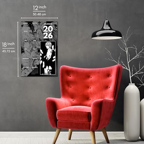 Image of 2026 Anime Calendar - Light Yagami from Death Note | 12 inch x 18 inch size | Wall Decoration Aesthetic Calendars