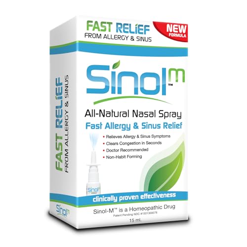 SinolM, All-Natural Nasal Relief Spray for Fast Allergy & Sinus Relief, 15 ml