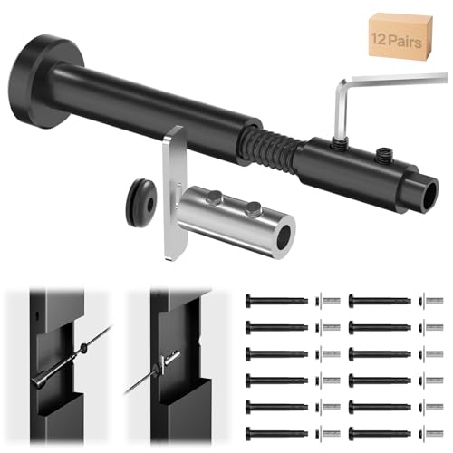 Image of Patented 1 /8 inch Swageless Invisible Cable Railing Kit Hardware for Stair Cable Railing System (Black, Terminal & Fixed End-24 Pack)