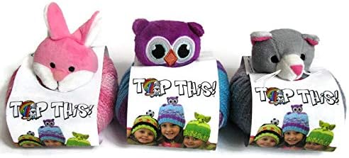 DMC Top This! Yarn Hat Kits, 3-Pack (Bunny/Owl/Kitten)