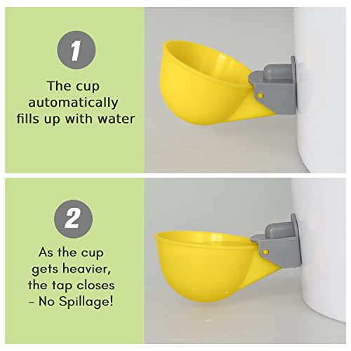Chicken Water Cups (8 Pack), Automatic Chicken Waterer, Anti-Leak System, Holds 50% More Water, Suitable for Chicks, Chicken, Duck, Quail, Turkey