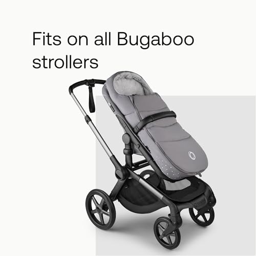 Image of Bugaboo Footmuff - All-Season Stroller Accessory Weatherproof Climate Control Removable and Reflective (Moon Grey) | Essential pram accessory for any season, moon grey
