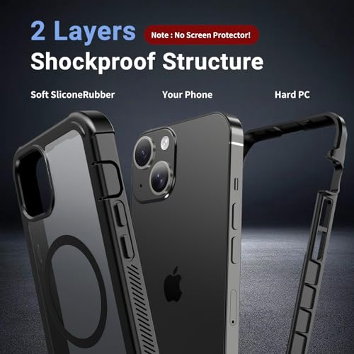 Image of jaroco Magnetic for iPhone 15 Case Heavy Duty Protection Black