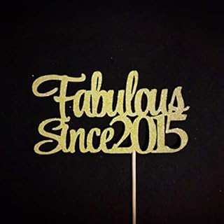 Atelier Elegance Fabulous Since 2015 Cake Topper, 5th Birthday Cake Topper, 5th Anniversary Topper