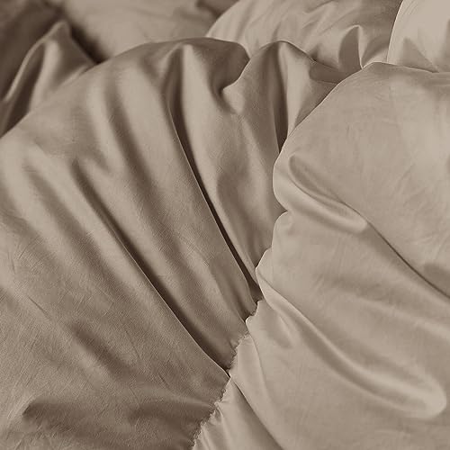 Zzlamb Lightweight Feather Down Comforter Khaki, All Season Warm Down Feather Duvet Insert For King Bed, Durable & Soft Cotton-Blended Down Proof Shell With Corner Tabs, King Size 106''X90'' Khaki #TOP4
