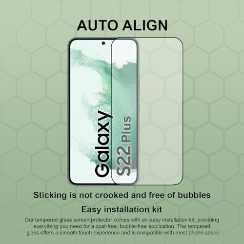 Image of LIRAMARK Easy Fit 9H Anti-Smudge Tempered Glass Screen protector compatible with Samsung Galaxy S22 Plus 5G .Screen Guard with auto align Installation Kit for Samsung Galaxy S22 Plus 5G (6.6 Inch)