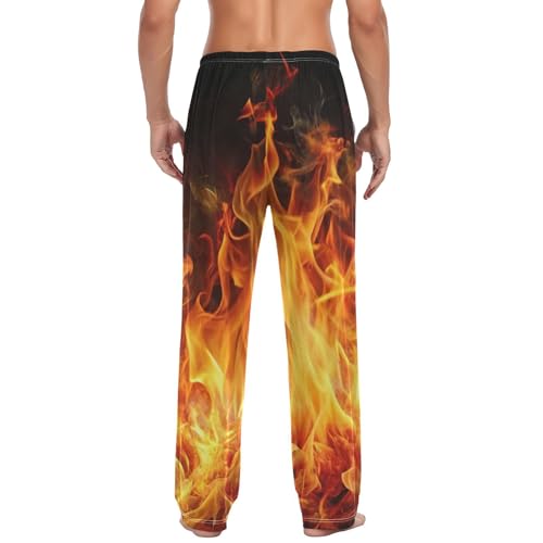 Pajama Pants Fire Flames Abstruct for Men Men's Separate Bottoms, Lounge Pants with Pockets S2