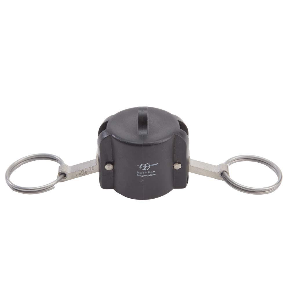 Made in the USA 1" PVC Camlock Dust Cap Fittings - Plastic (Poly) Type DC Female Cam Lock With Gasket