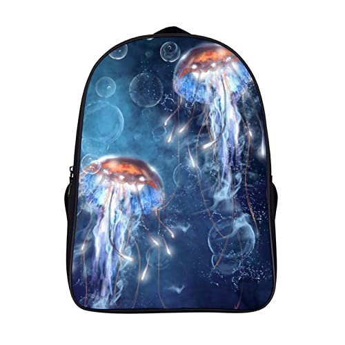 Mochila casual 3D de medusa unisex mochila escolar juvenil espaciosa de 40 cm de altura