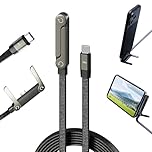 USB C Charger Cable with Stand, 1.5m 240w Fast Invisible Holder Flat Data Cable with Bendphone Accessories, Type C Sideways Charging Cable for iPhone 17 16 15 Pro Max, Samsung S25 S24 Ultra etc. (C-C)