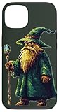 Carcasa para iPhone 13 Mago sabio en estilo retro de pixel art para niños, niñas y niños