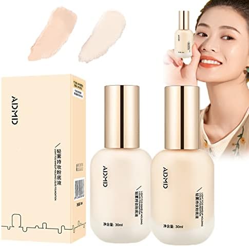 Hydrating Waterproof And Light Long-Lasting Foundation, ADMD Foundation, ADMD Light Fog Makeup Holding Liquid Foundation, Concealer Foundation Makeup Full Coverage (1# White + 2# Natural)