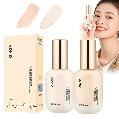 Hydrating Waterproof And Light Long-Lasting Foundation, Admd Foundation, Admd Light Fog Makeup Holding Liquid Foundation, Concealer Foundation Makeup Full Coverage (1# White + 2# Natural) #TOP3