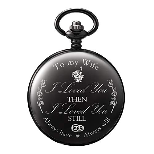 Treeweto Pocket Watch Valentines Gift for Wife Gifts for Women Wife Engraved Watches Gifts to Wife