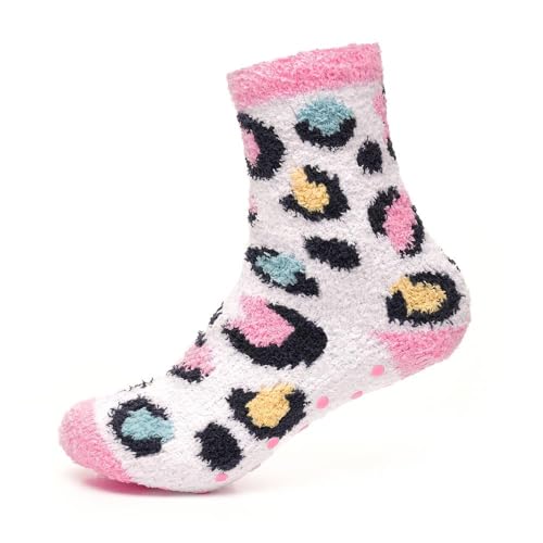 Fluffy Girls Cosy Socks with Non-Slip Gripper Warm Winter Socks Slipper Socks for Casual Home and Sleeping Wear