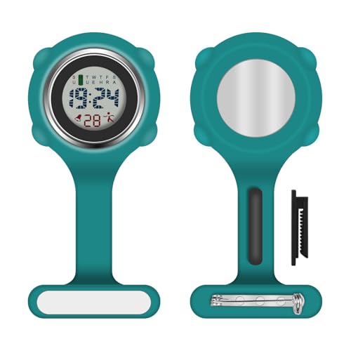 Vicloon Montre Infirmière Broche Montre Infirmière en Silicone avec Clip Infirmières Poche FOB Montres Suspendue Poche Broche Fob Montres pour Infirmières...