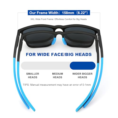 Superior Large 158MM XXL Polarized Sunglasses Men Women, Scratch/Saltwater Resistant/Oleophobic Coating Lens2