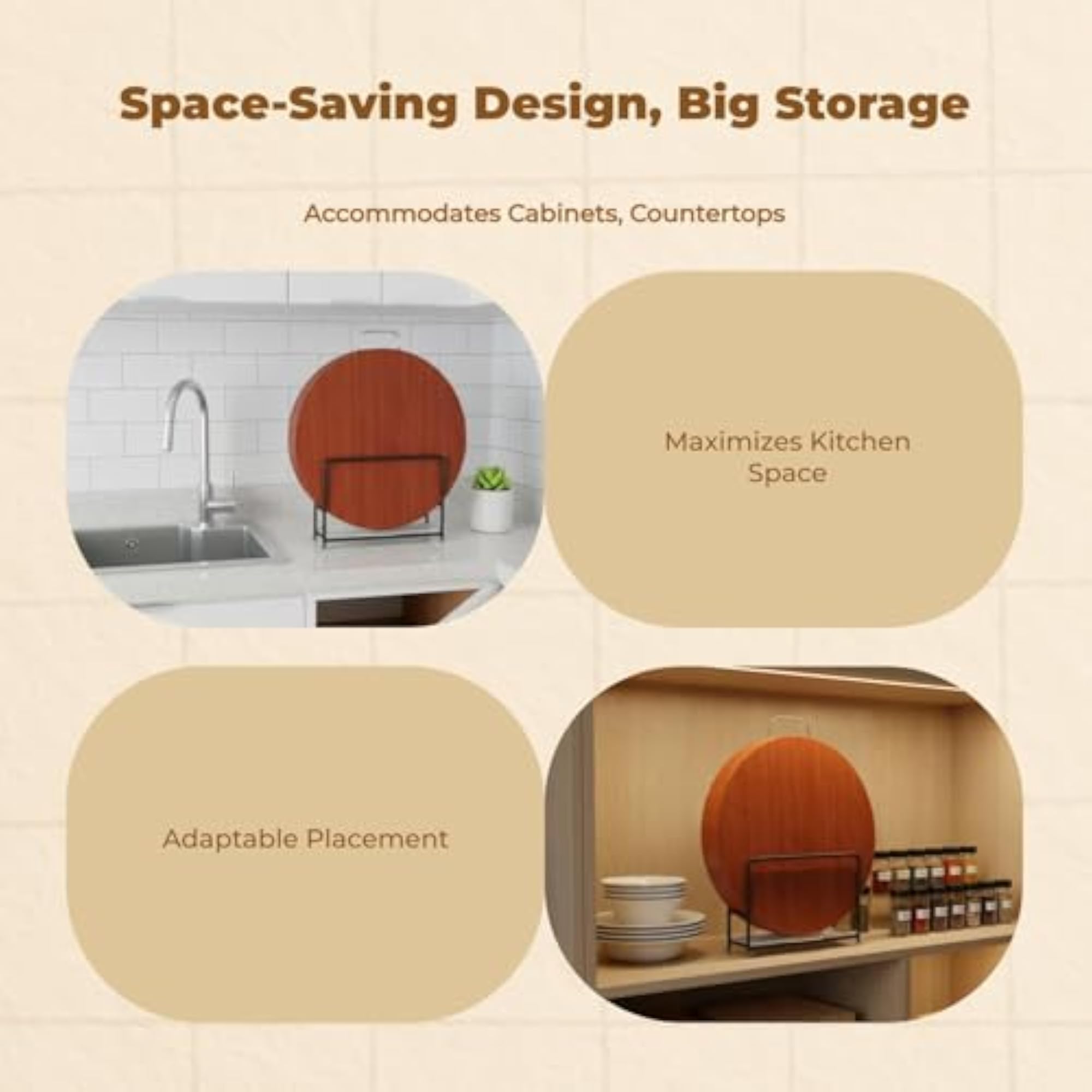 Rustproof 304 Stainless Steel Cutting Board Rack Organizer