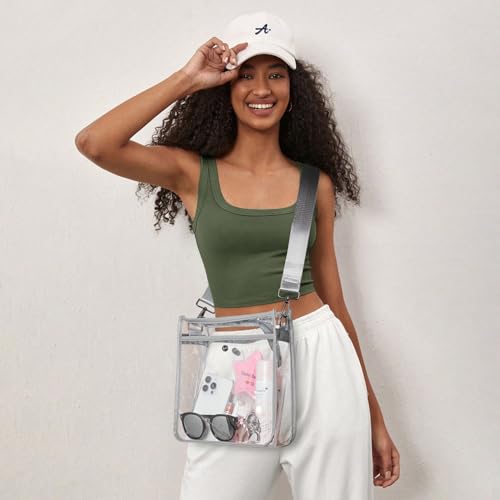 Image of Bluome Clear Bag for Stadium Events 12x12x6, Clear Purses Stadium Bag Crossbody Purses for Concerts Football Games Travel