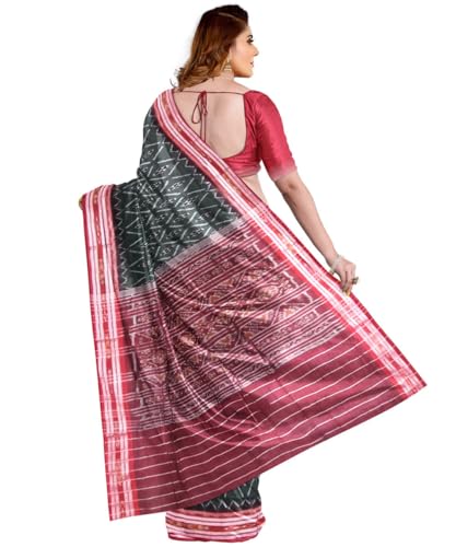 Image of Nuapatna Cotton Saree of Odisha Ikkat Orissa Traditional Handloom Sari | Bomkai | Pata | Nuapatana | sambalpuri saree | khandua patta sare | without Blouse S12