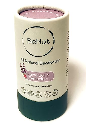 BeNat All Natural Deodorant Plastic Free For Women & Men