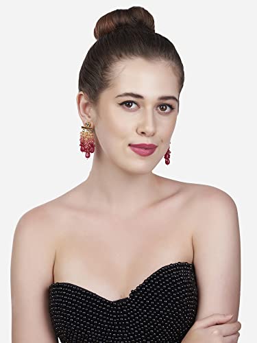 Traditional Drop Earrings with Clustered Beads