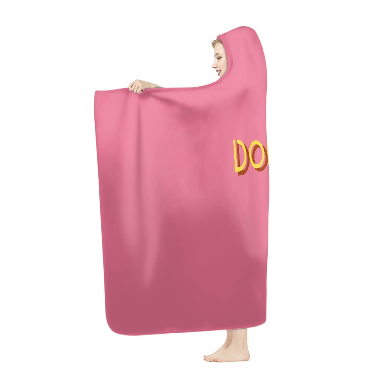 Renewold Manta con capucha de color rosa, manta de felpa para hombres, mujeres, niños, sherpa de forro polar, para otoño, para cama, sofá