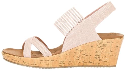 Skechers Skechers Cali Womens Beverlee-High Tea Wedge Sandal,pink,8.5 M US
