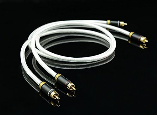 MPS M-4 2 RCA Plug to 2 RCA Plug Audio Cable 1M (3 Feet), 6N OFC Hi Fi 99.99997%, 5U Gold Plated Connectors Subwoofer Cable for Audiophile, 2 Pcs