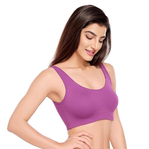 Image of juliet Non Padded Full Coverage Sports Bra for Women | Slip on Bra | Low Impact High Coverage Wireless Support Sports Bra JS 90
