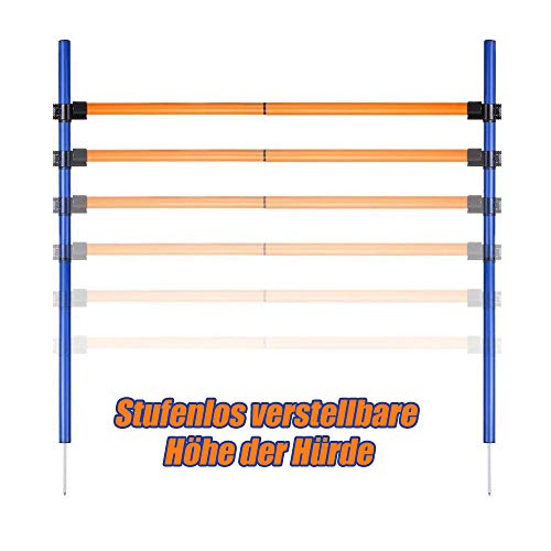MelkTemn Dog Agility Equipment - Dog Agility Hurdle,Dog Agility Weave Poles,Dog Agility Jump - Canine Agility Set for Pet Dog Outdoor Games Training,Obedience,Rehabilitation with Carrying Bag - Thumbnail 4