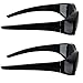 grinderPUNCH Polarized Sunglasses Wear Over Prescription Glasses (2 pcs) Large, Black