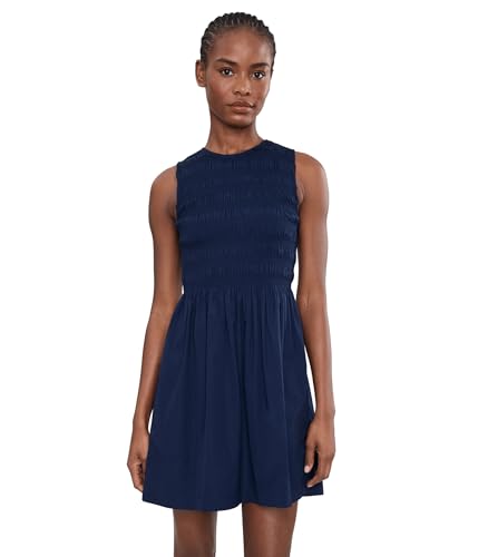 Madewell Womens Selena Smocked Mini - Midweight Poplin Midnight Navy SM (Womens 2-4) One Size
