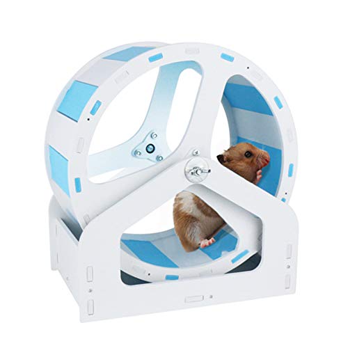 Hamiledyi Silent Hamster Exercise Wheel, Cage Activity Accessories Running Playing Toy for Guinea Pigs,Rats,Gerbils, Mice and Other Small Pet,Made of Wood
