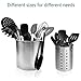 ENLOY Utensil Holder for Countertop, Stainless Steel Rust Proof Kitchen Utensils Holder Organizer for Forks, Spoons, Knives, Kitchenware, Dishwasher Safe, Set of 2