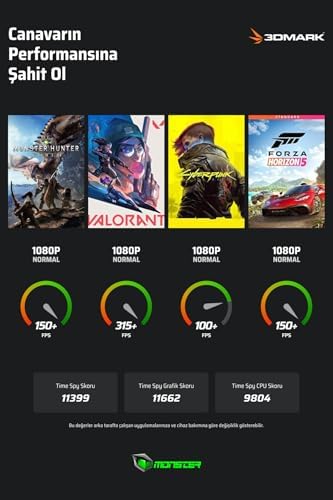 Monster Tulpar T7 V26.2.14 Intel Core i7 13620H 24GB RAM 1TB SSD 8 GB RTX 5060 Freedos 17,3" FHD 144 Hz Oyun Bilgisayarı - Görsel 3