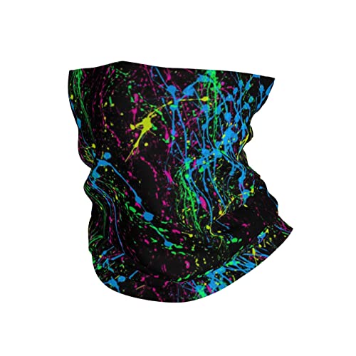Polainas De Cuello Salpicadura De Pintura Neón Azul Cuello Bufanda Elástico Pasamontañas Protección Solar Sombreros para Senderismo Adulto Motocicleta