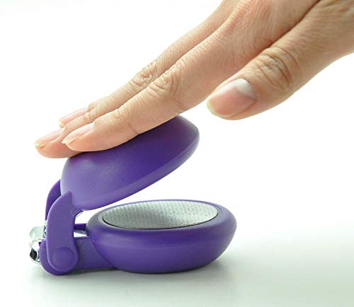 Harac Special Needs Nail Clippers For Arthritic Hands, Senior And Kids, Adapted Nail Clipper For Fingernail And Thick Toenail, Made In Japan (Purple) #TOP2