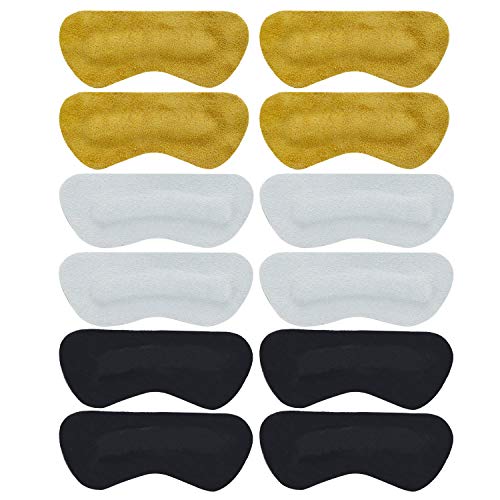 6 paires de poignées de talon coussinets en cuir de vachette véritable coussins de talon doublures inserts pour hommes femmes chaussures trop grandes Cover