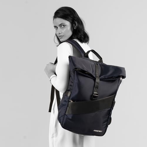 Image of Assembly Oblique Laptop Backpack for Men Women 15.6 Inch Office Travel Bag Rain Cover Dog Hook Passport Pocket