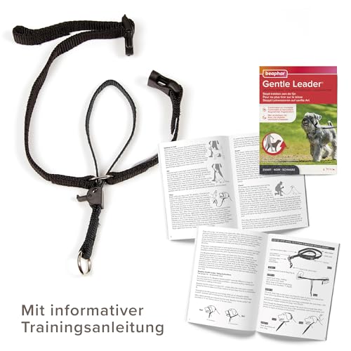 BEAPHAR - Gentle Leader® - Hundehalfter Für Kleine Rassen - Aus Nylon - Trainingshilfe Zur Kontrolle Und Führung - Von Tiertrainern Empfohlen - Größe S - Schwarz