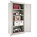Alera ALECM7824LG 36 in. x 78 in. x 24 in. Assembled High Storage Cabinet with Adjustable Shelves - Light Gray