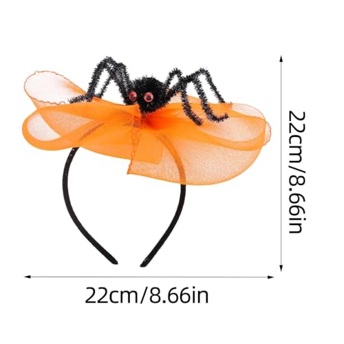 9 Inch Fuzzy Spider Organza Bow Halloween Headband for Costume Parties - image 2