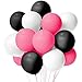 12 Hot Pink 12 Black 12 White Party Balloon Kit