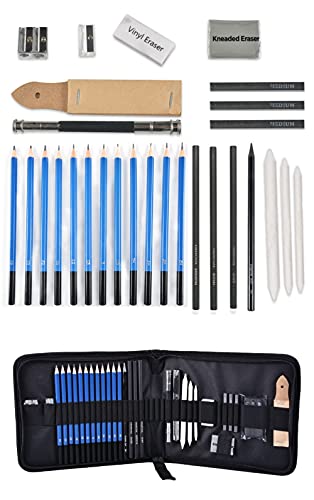 ToneGrip Esboço a lápis 33 peças conjunto de lápis de desenho e esboço profissional kit de desenho g