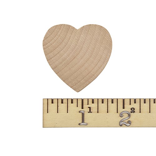 Wood Heart 1-3/4 Inch, Natural Unfinished Wooden Heart Cutout Shape, (1.75 inch), Wood Hearts (1-3/4” Tall x 1/8” Thick) - Bag of 100 - Thumbnail 3